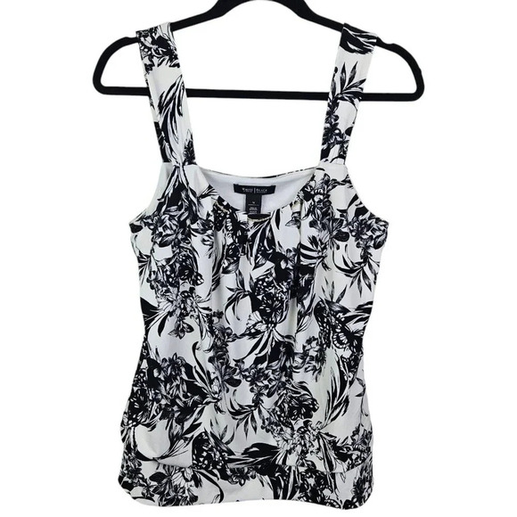 White House Black Market Tropical Print‎ Chain Detail Top Tank Size Medium - Picture 1 of 10